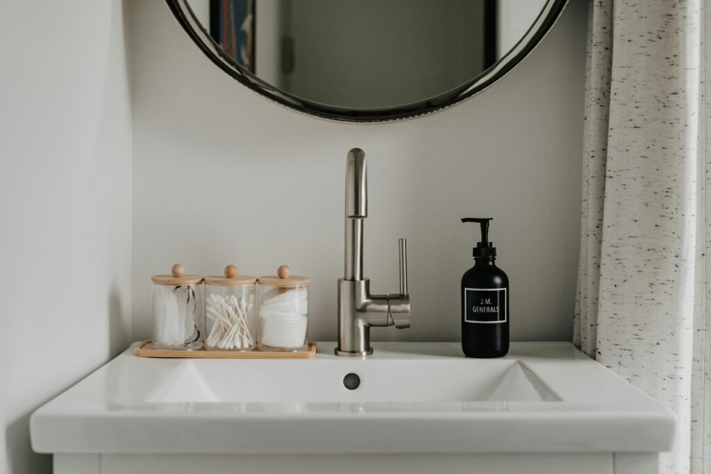 A clean bathroom sink